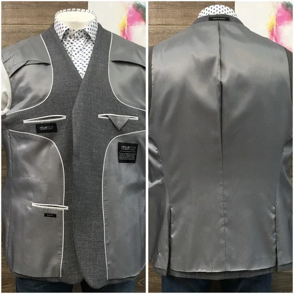 KENNETH COLE Mens Blazer Sport Coat Casual Jacket Size 48R Slim Fit Wool Suit